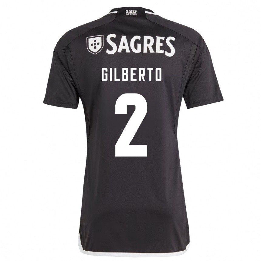 Kids Football Gilberto #2 Black Away Jersey 2023/24 T-Shirt Canada