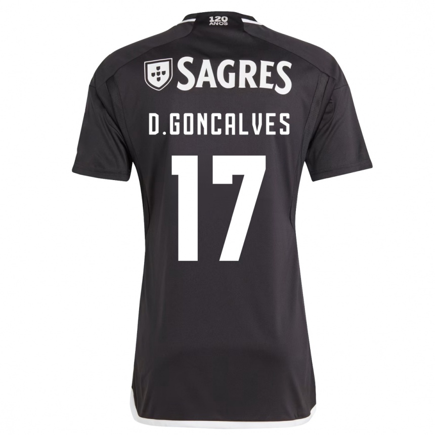 Kids Football Diogo Goncalves #17 Black Away Jersey 2023/24 T-Shirt Canada