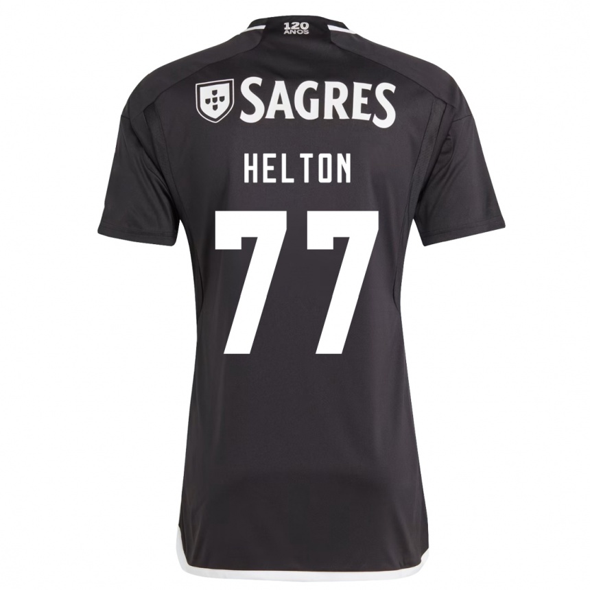 Kids Football Helton Leite #77 Black Away Jersey 2023/24 T-Shirt Canada