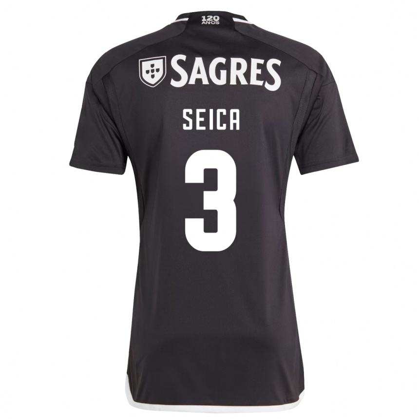 Kids Football Ana Seica #3 Black Away Jersey 2023/24 T-Shirt Canada