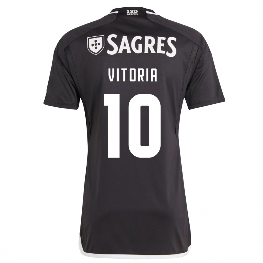 Kids Football Ana Vitoria #10 Black Away Jersey 2023/24 T-Shirt Canada