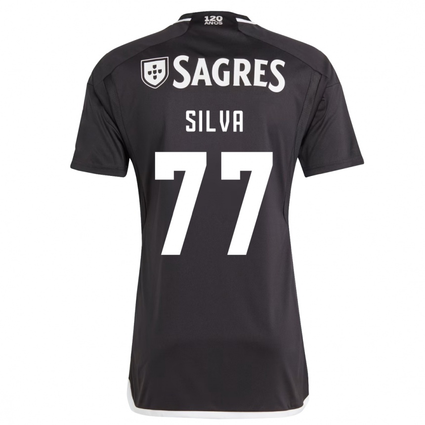 Kids Football Jessica Silva #77 Black Away Jersey 2023/24 T-Shirt Canada