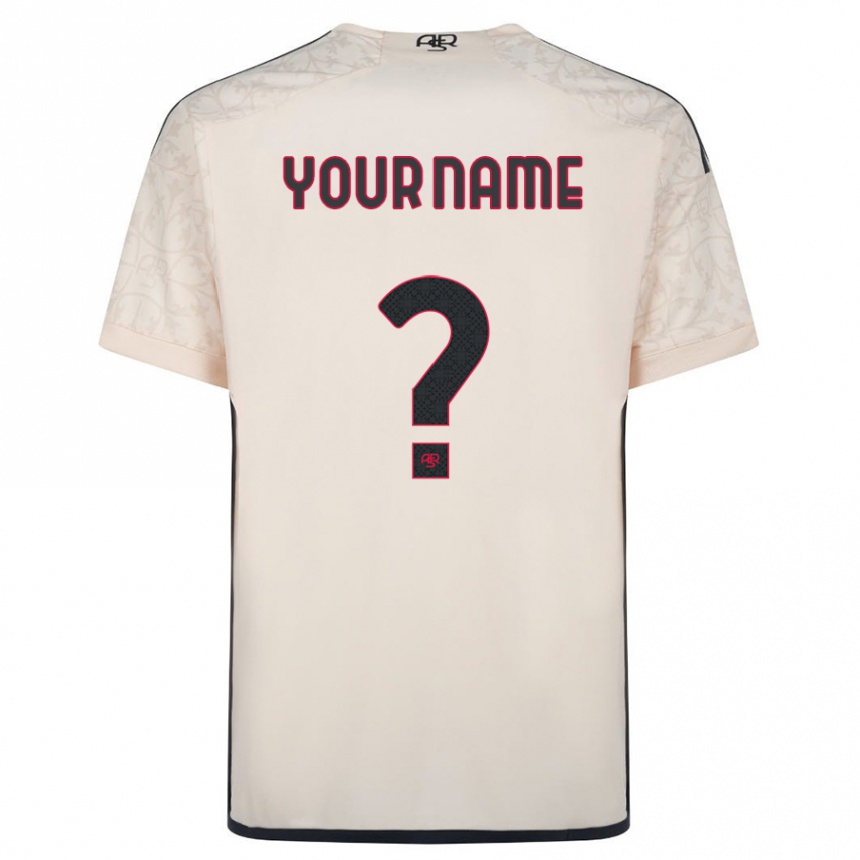 Kids Football Your Name #0 Off-White Away Jersey 2023/24 T-Shirt Canada