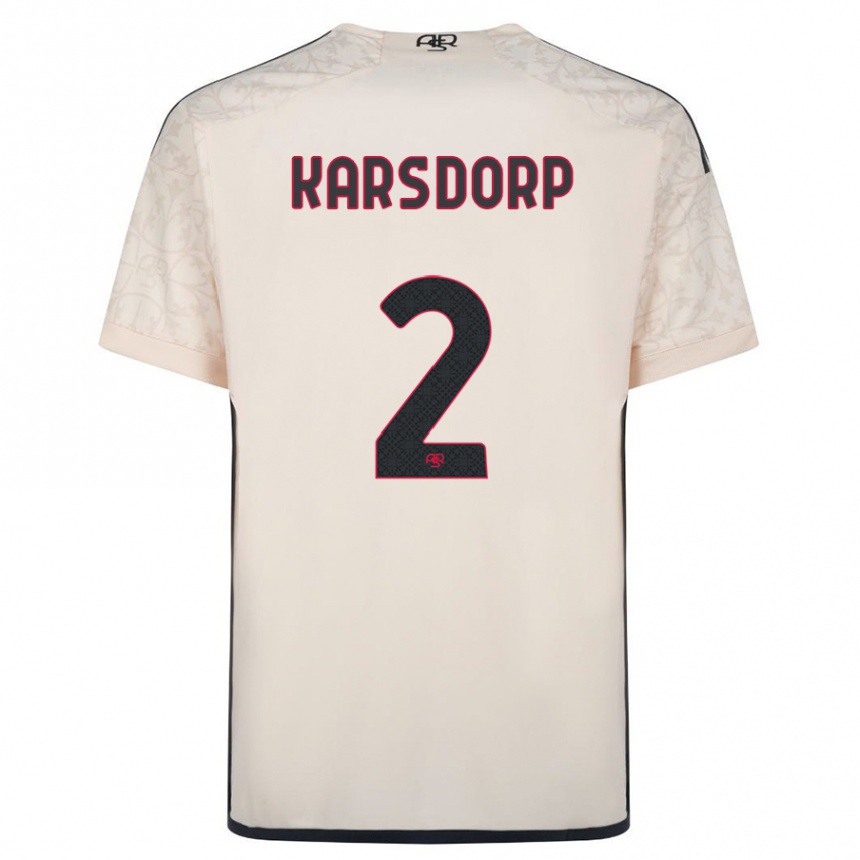 Kids Football Rick Karsdorp #2 Off-White Away Jersey 2023/24 T-Shirt Canada