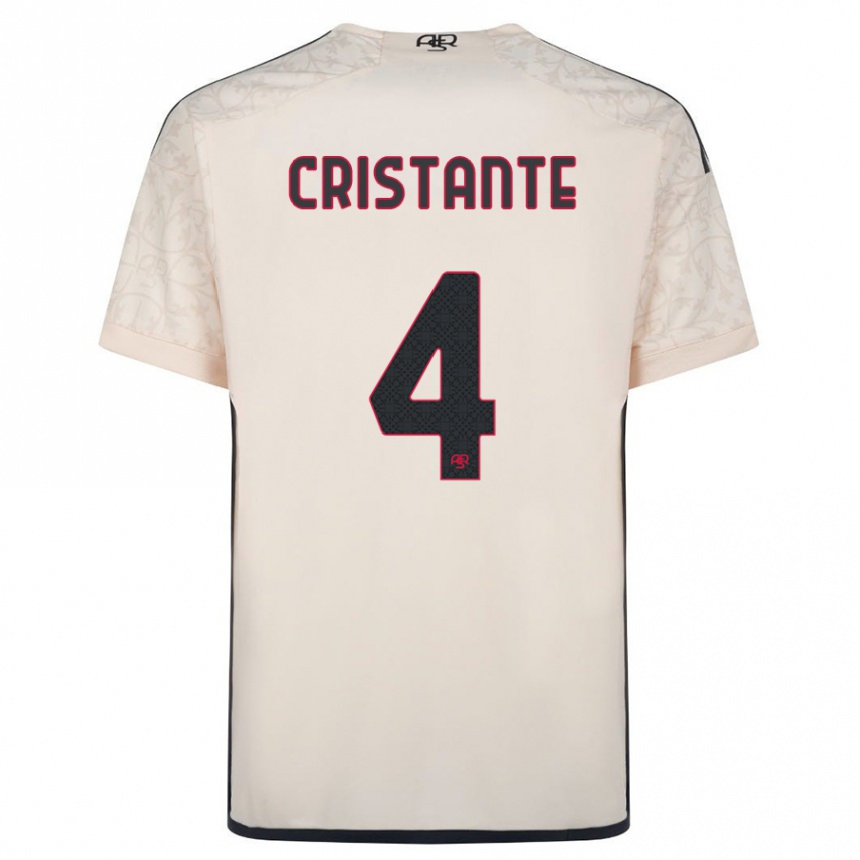 Kids Football Bryan Cristante #4 Off-White Away Jersey 2023/24 T-Shirt Canada