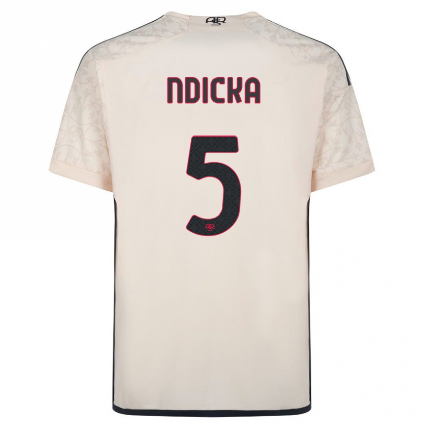 Kids Football Evan Ndicka #5 Off-White Away Jersey 2023/24 T-Shirt Canada