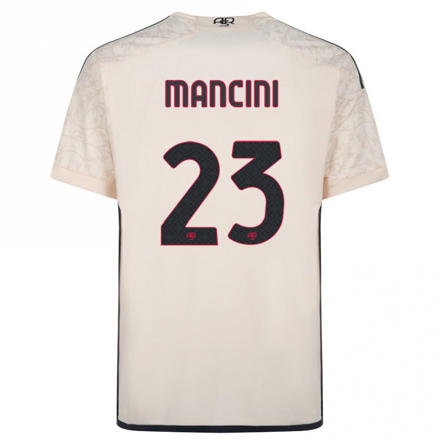 Kids Football Gianluca Mancini #23 Off-White Away Jersey 2023/24 T-Shirt Canada