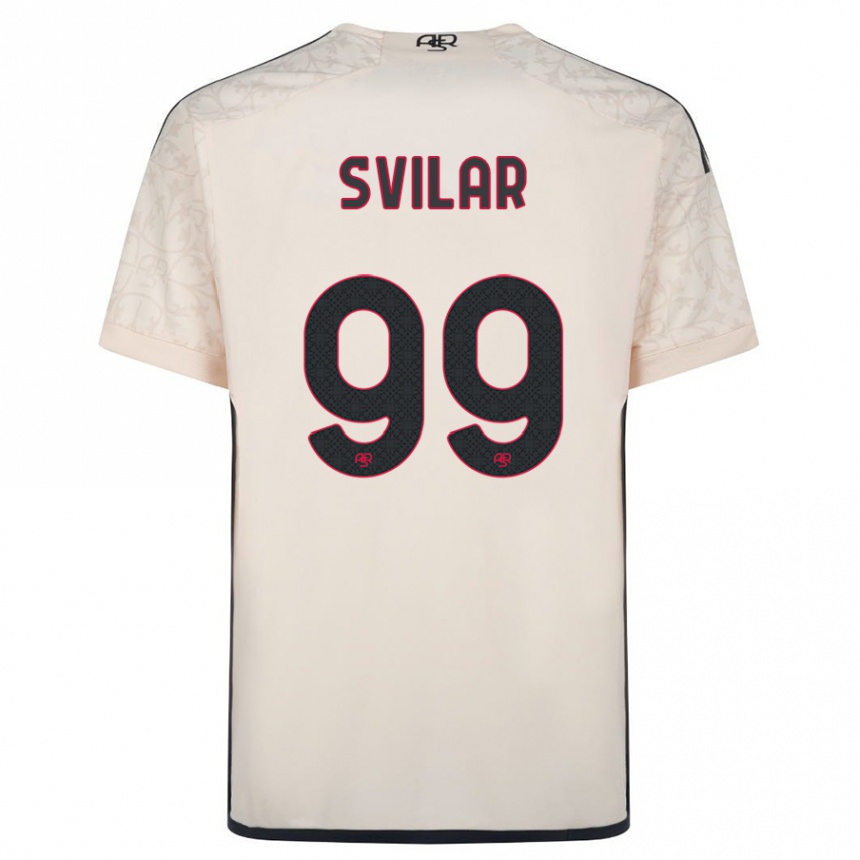 Enfant Football Maillot Mile Svilar #99 Blanc Cassé Tenues Extérieur 2023/24 Canada