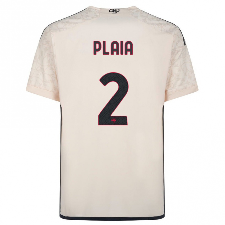 Kids Football Matteo Plaia #2 Off-White Away Jersey 2023/24 T-Shirt Canada