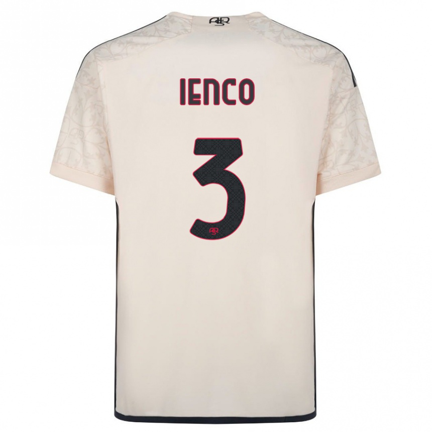 Kids Football Simone Ienco #3 Off-White Away Jersey 2023/24 T-Shirt Canada