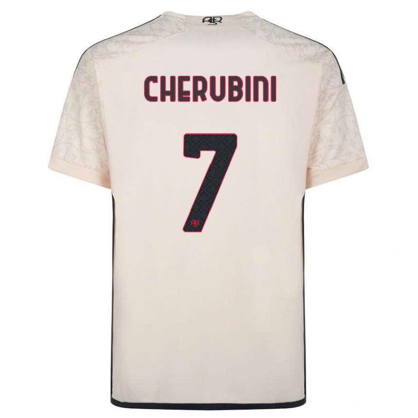 Kids Football Luigi Cherubini #7 Off-White Away Jersey 2023/24 T-Shirt Canada