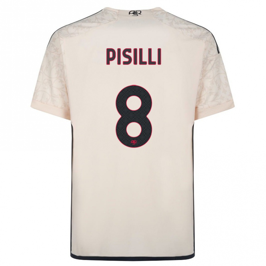 Enfant Football Maillot Niccolò Pisilli #8 Blanc Cassé Tenues Extérieur 2023/24 Canada