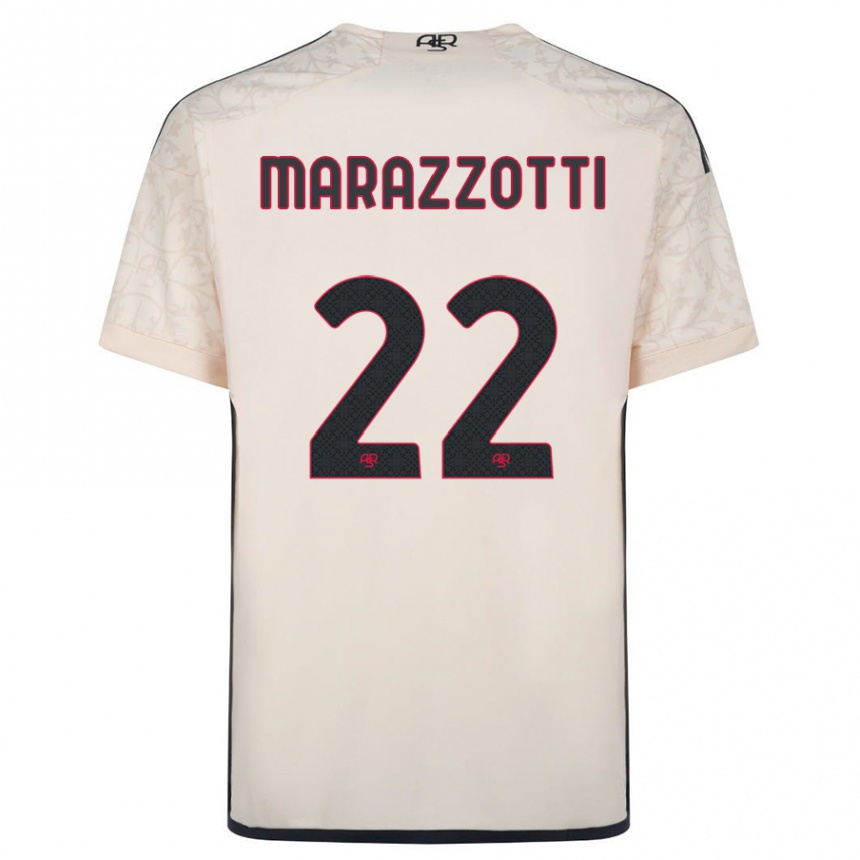 Kids Football Fabrizio Marazzotti #22 Off-White Away Jersey 2023/24 T-Shirt Canada