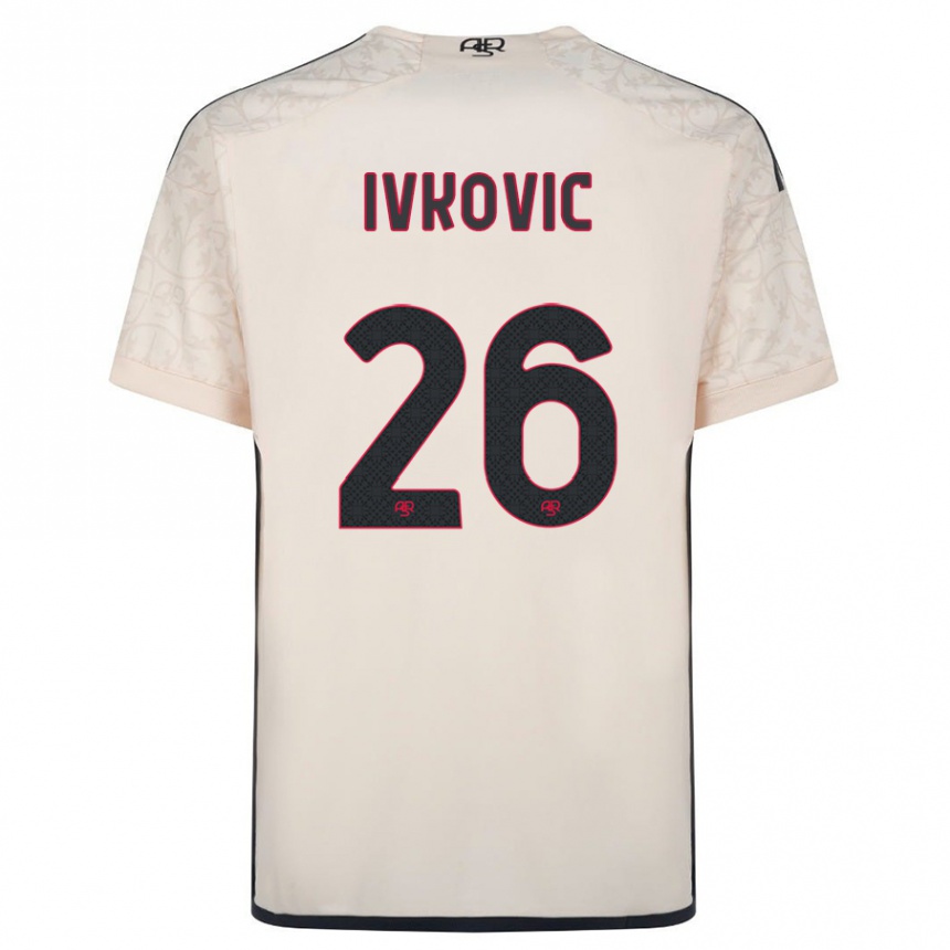 Kids Football Mate Ivkovic #26 Off-White Away Jersey 2023/24 T-Shirt Canada