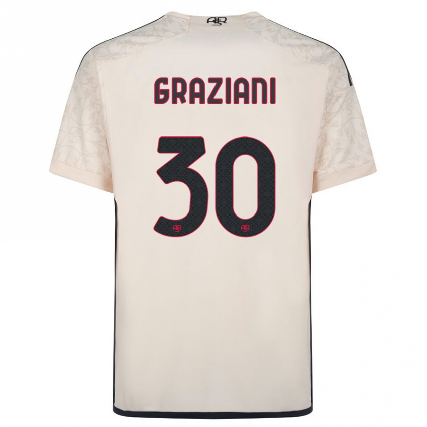 Enfant Football Maillot Leonardo Graziani #30 Blanc Cassé Tenues Extérieur 2023/24 Canada