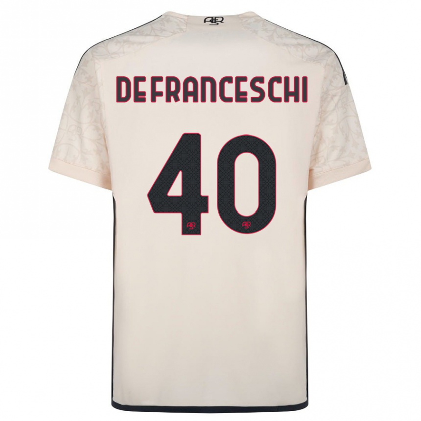 Kids Football Leonardo De Franceschi #40 Off-White Away Jersey 2023/24 T-Shirt Canada