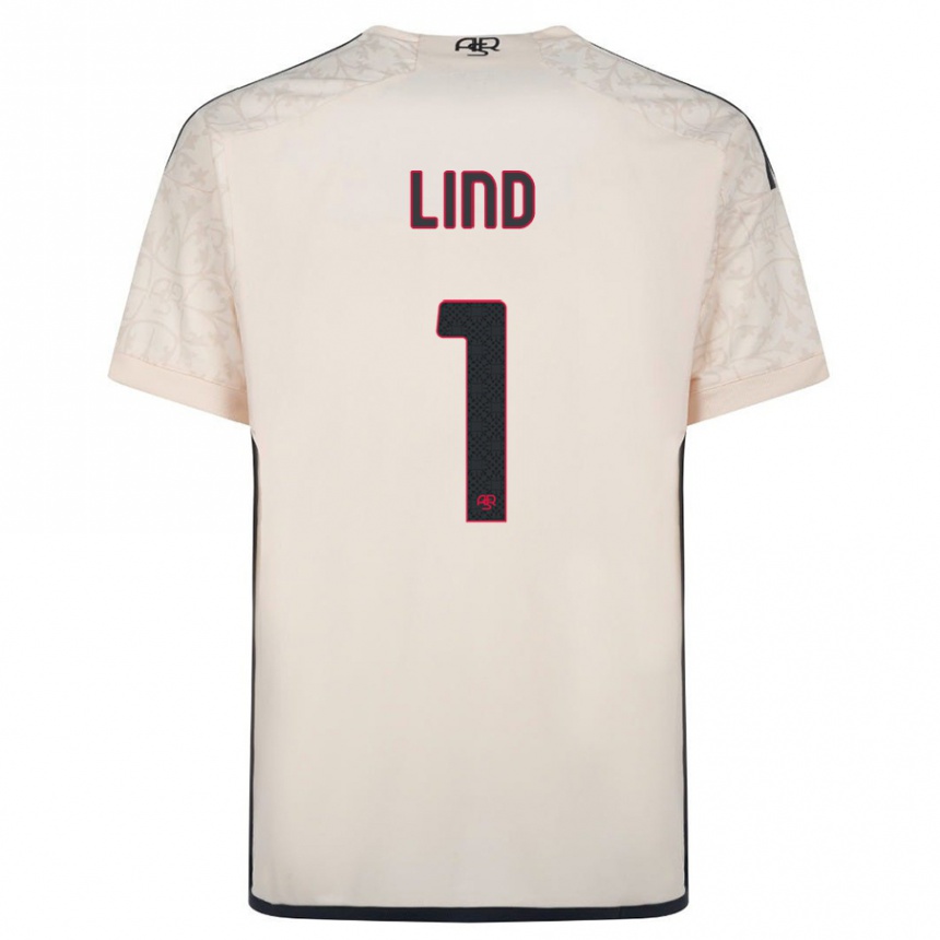 Kids Football Emma Lind #1 Off-White Away Jersey 2023/24 T-Shirt Canada