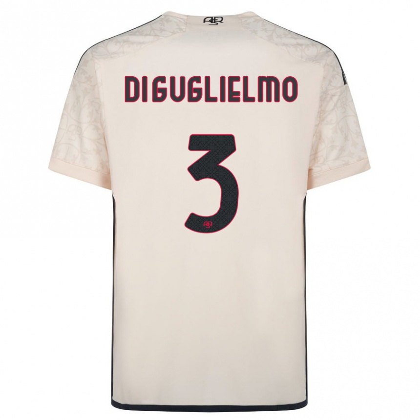 Kids Football Lucia Di Guglielmo #3 Off-White Away Jersey 2023/24 T-Shirt Canada