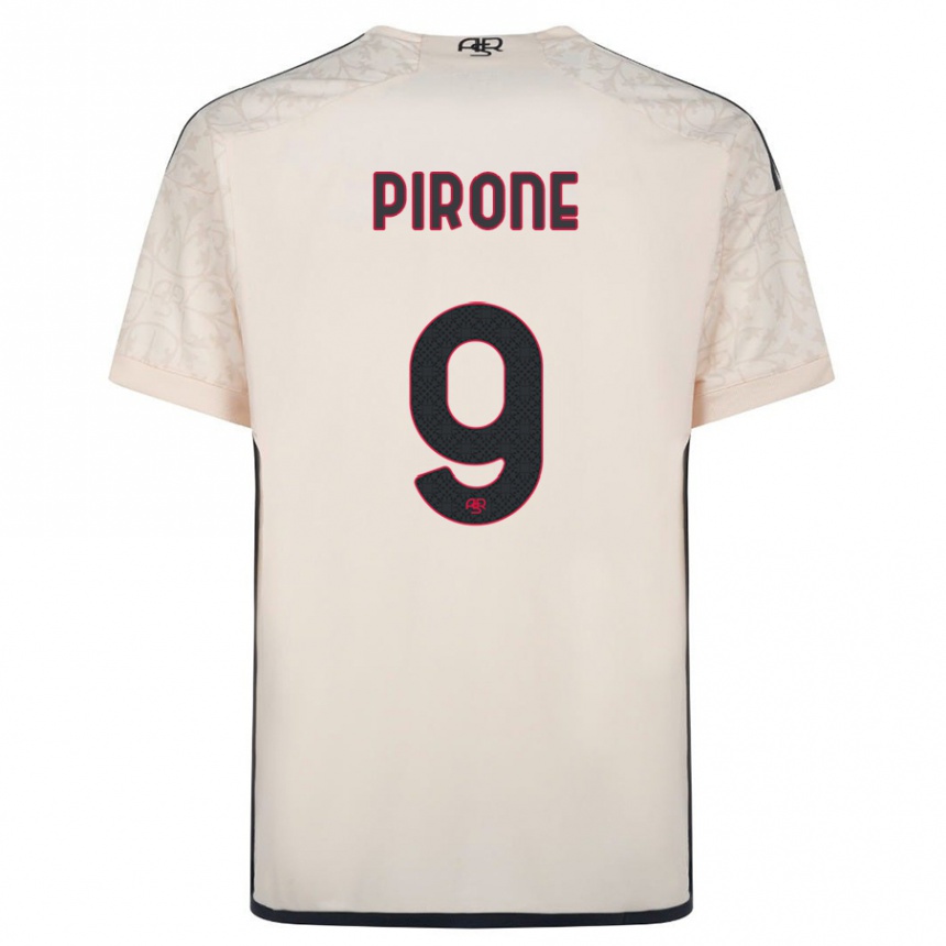 Kids Football Valeria Pirone #9 Off-White Away Jersey 2023/24 T-Shirt Canada