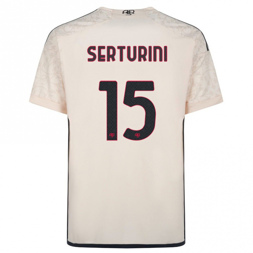 Kids Football Annamaria Serturini #15 Off-White Away Jersey 2023/24 T-Shirt Canada