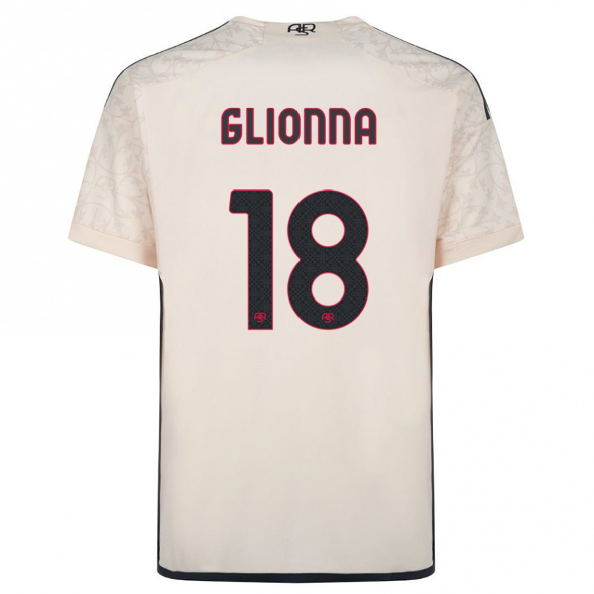 Enfant Football Maillot Benedetta Glionna #18 Blanc Cassé Tenues Extérieur 2023/24 Canada