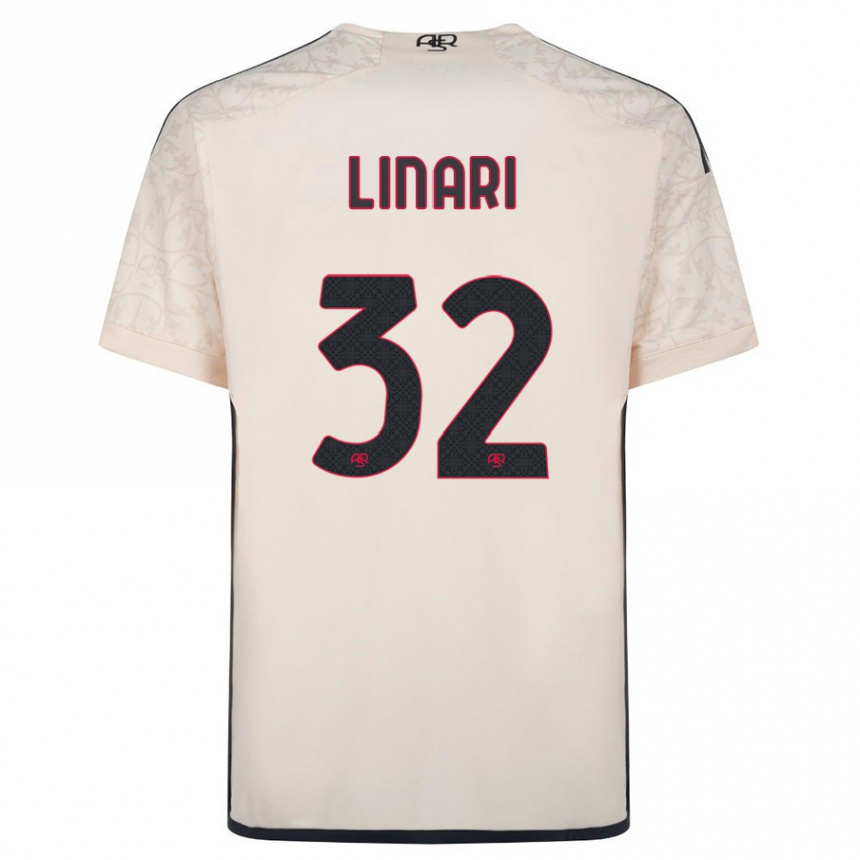 Kids Football Elena Linari #32 Off-White Away Jersey 2023/24 T-Shirt Canada