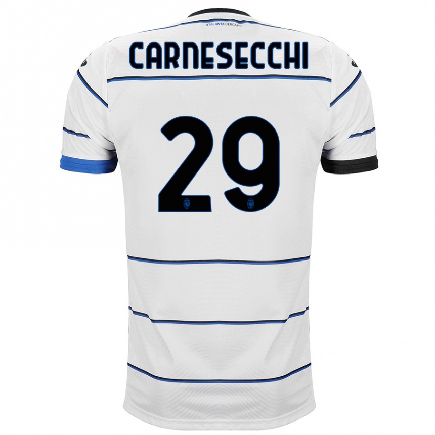 Kids Football Marco Carnesecchi #29 White Away Jersey 2023/24 T-Shirt Canada