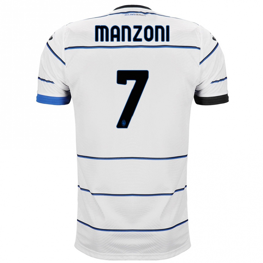 Kids Football Alberto Manzoni #7 White Away Jersey 2023/24 T-Shirt Canada