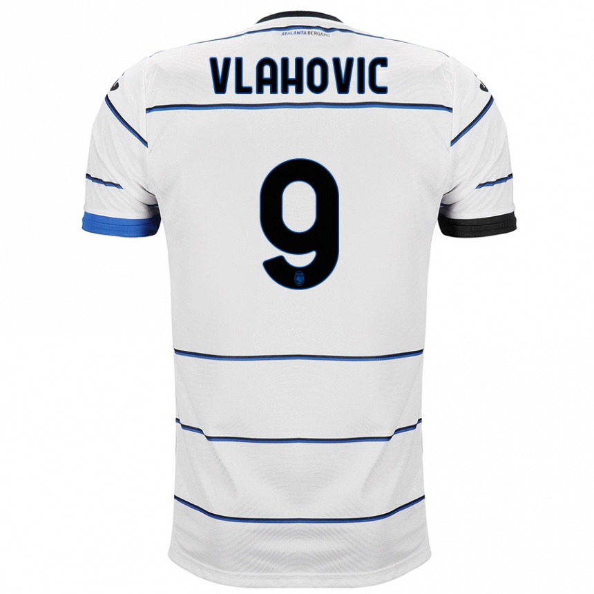 Kids Football Vanja Vlahovic #9 White Away Jersey 2023/24 T-Shirt Canada