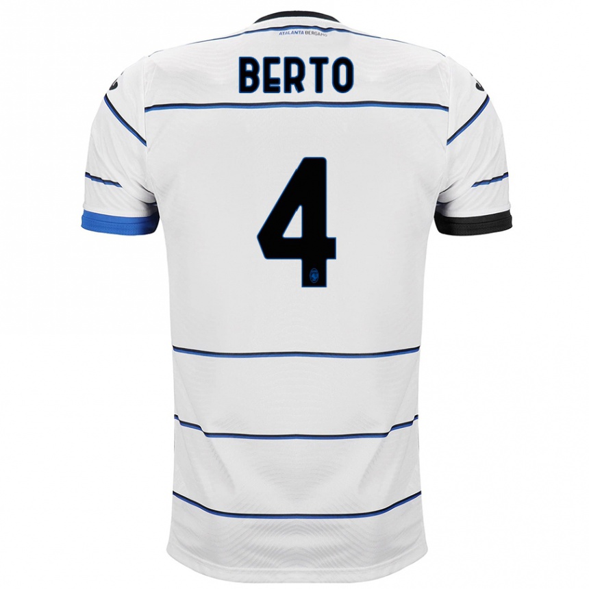 Kids Football Gabriele Berto #4 White Away Jersey 2023/24 T-Shirt Canada