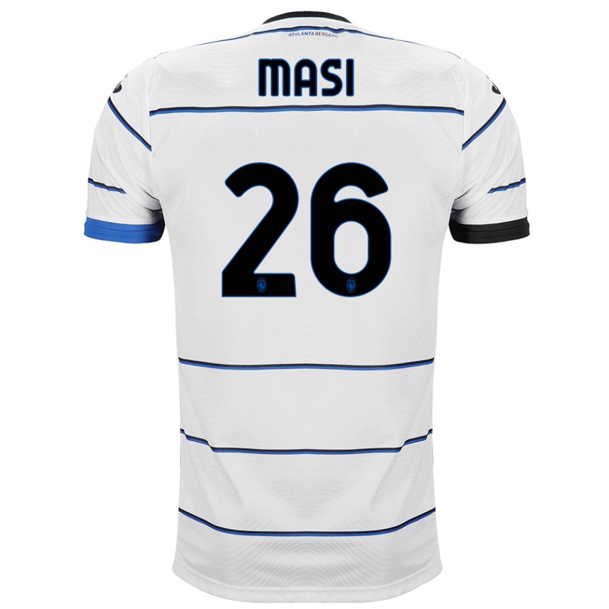 Kids Football Alberto Masi #26 White Away Jersey 2023/24 T-Shirt Canada