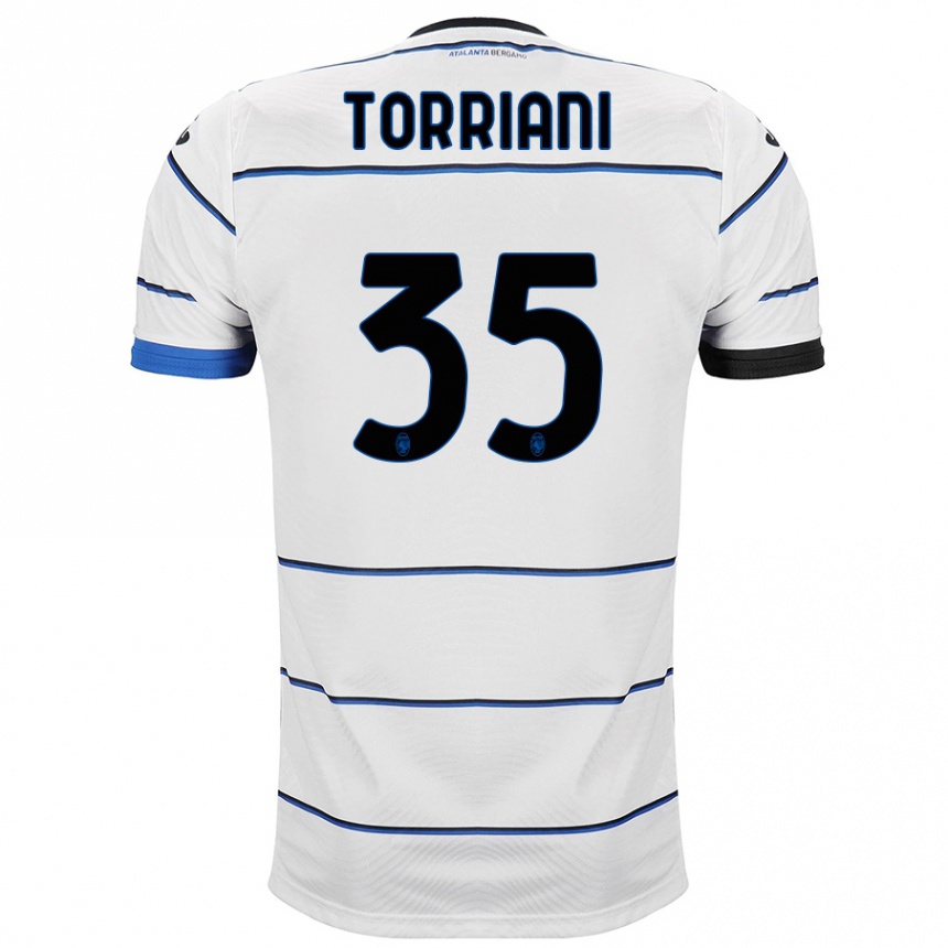 Kids Football Andrea Torriani #35 White Away Jersey 2023/24 T-Shirt Canada