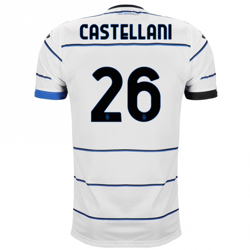 Kids Football Eleonora Castellani #26 White Away Jersey 2023/24 T-Shirt Canada