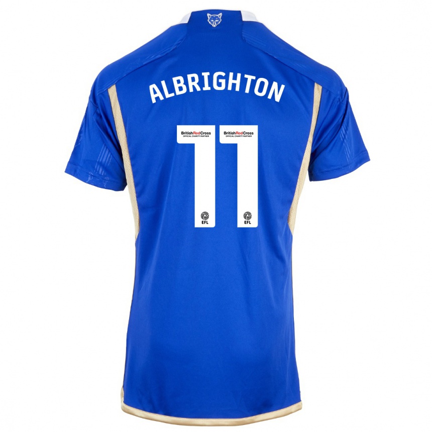 Men  Marc Albrighton #11 Royal Blue Home Jersey 2023/24 T-Shirt Canada