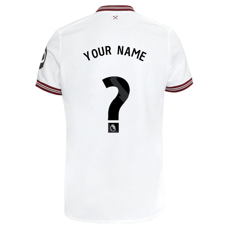 Men Football Your Name #0 White Away Jersey 2023/24 T-Shirt Canada