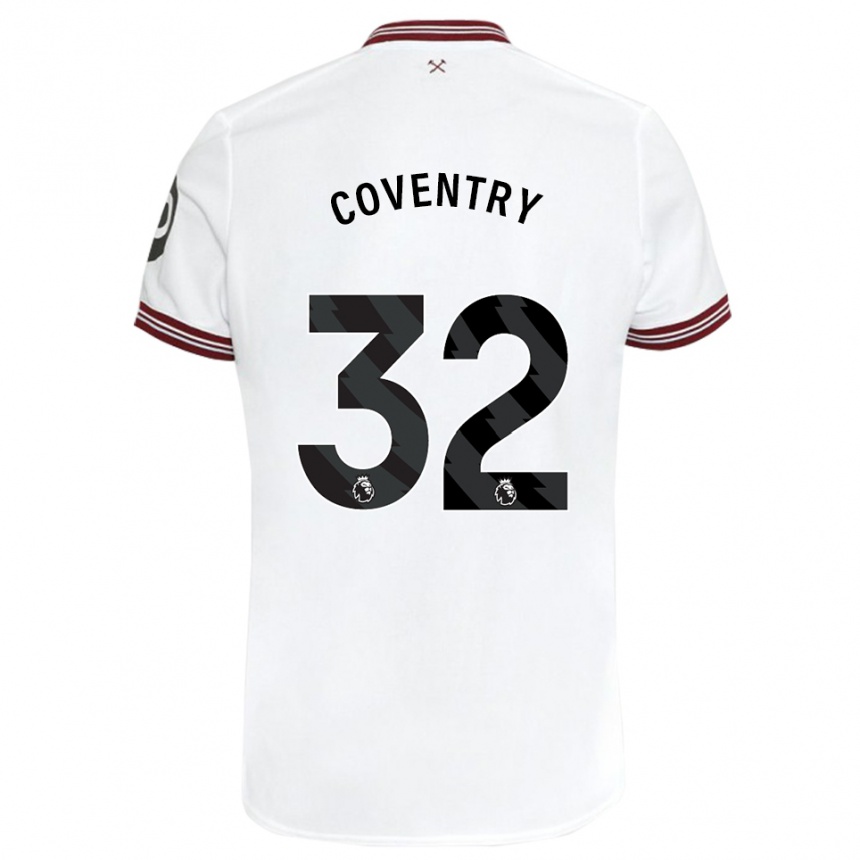 Men Football Conor Coventry #32 White Away Jersey 2023/24 T-Shirt Canada