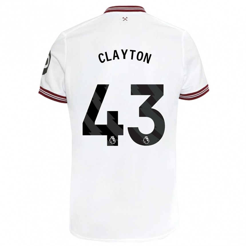 Men Football Regan Clayton #43 White Away Jersey 2023/24 T-Shirt Canada