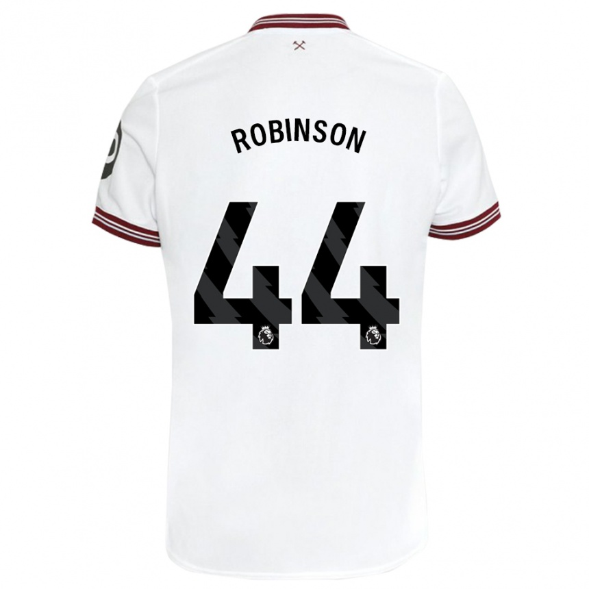 Men Football Junior Robinson #44 White Away Jersey 2023/24 T-Shirt Canada