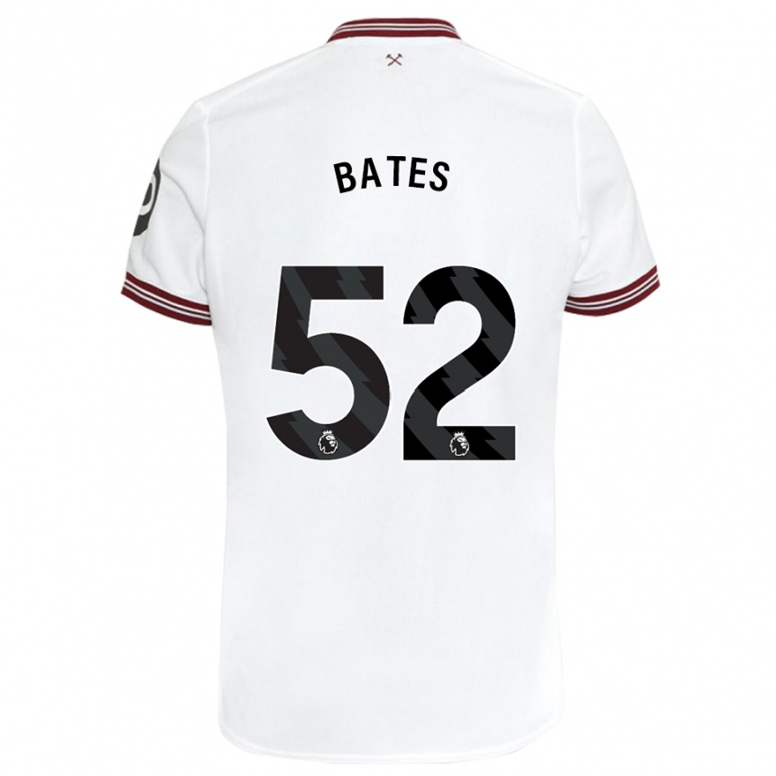 Men Football Billy Bates #52 White Away Jersey 2023/24 T-Shirt Canada