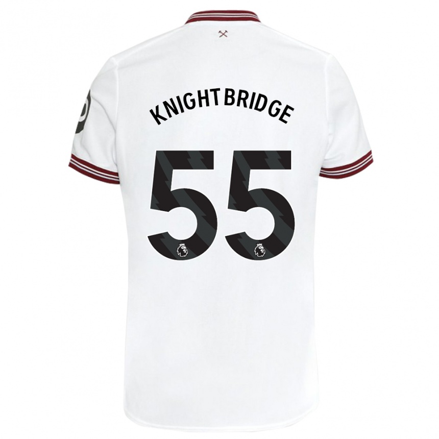 Men Football Jacob Knightbridge #55 White Away Jersey 2023/24 T-Shirt Canada