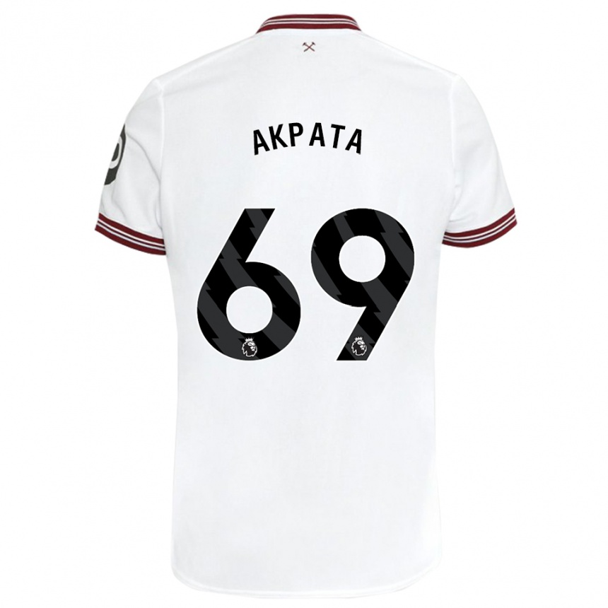 Men Football Tyron Akpata #69 White Away Jersey 2023/24 T-Shirt Canada