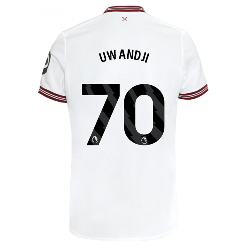 Men Football Blaise Uwandji #70 White Away Jersey 2023/24 T-Shirt Canada