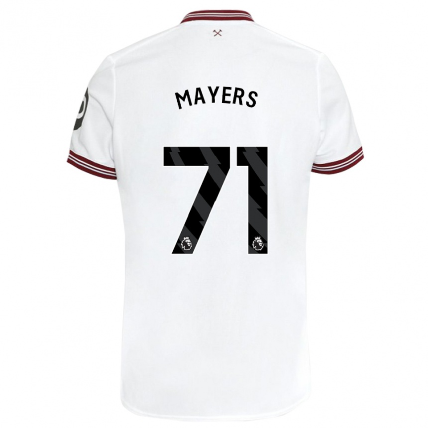 Men Football Ezra Mayers #71 White Away Jersey 2023/24 T-Shirt Canada