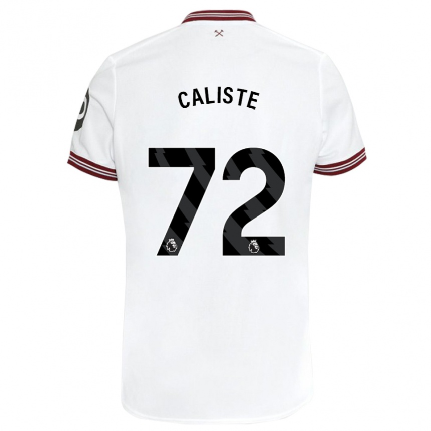 Men Football Gabriel Caliste #72 White Away Jersey 2023/24 T-Shirt Canada