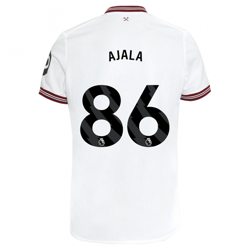 Men Football Joshua Ajala #86 White Away Jersey 2023/24 T-Shirt Canada