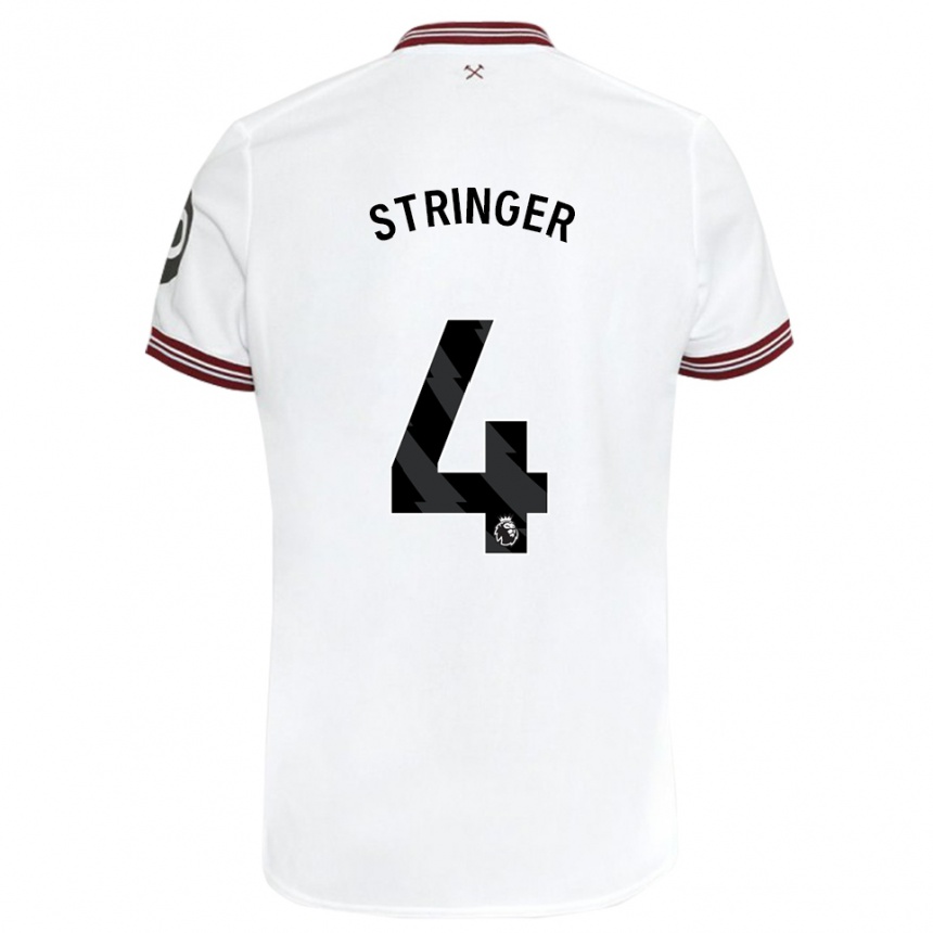 Men Football Abbey Leigh Stringer #4 White Away Jersey 2023/24 T-Shirt Canada