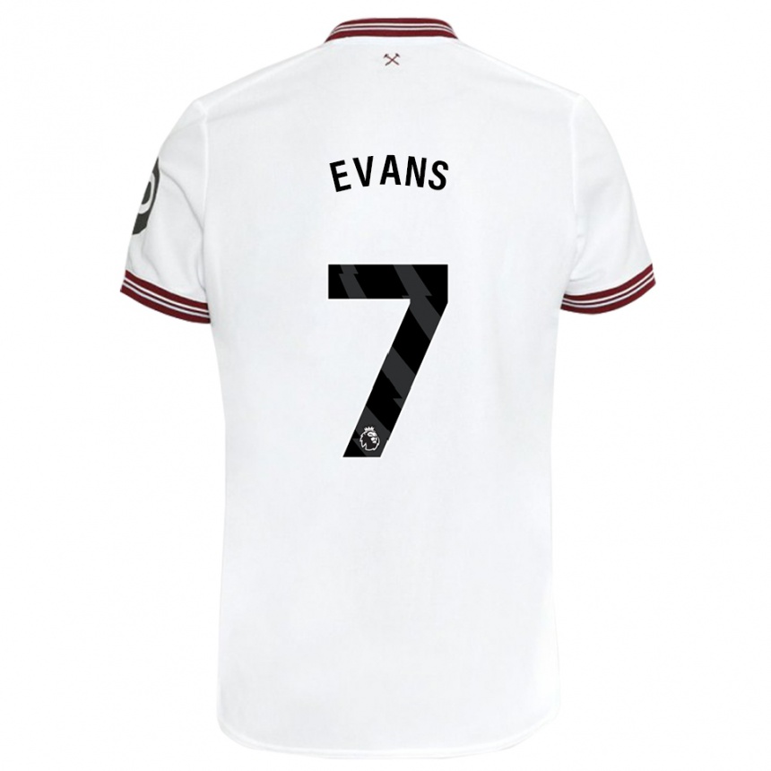 Men Football Lisa Evans #7 White Away Jersey 2023/24 T-Shirt Canada