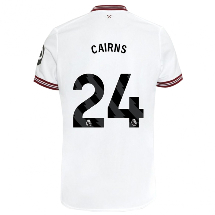 Men Football Brooke Cairns #24 White Away Jersey 2023/24 T-Shirt Canada