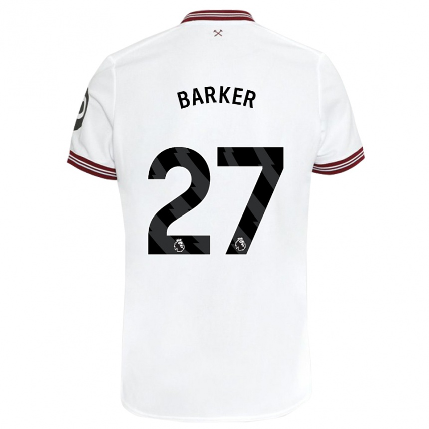 Men Football Maisy Barker #27 White Away Jersey 2023/24 T-Shirt Canada