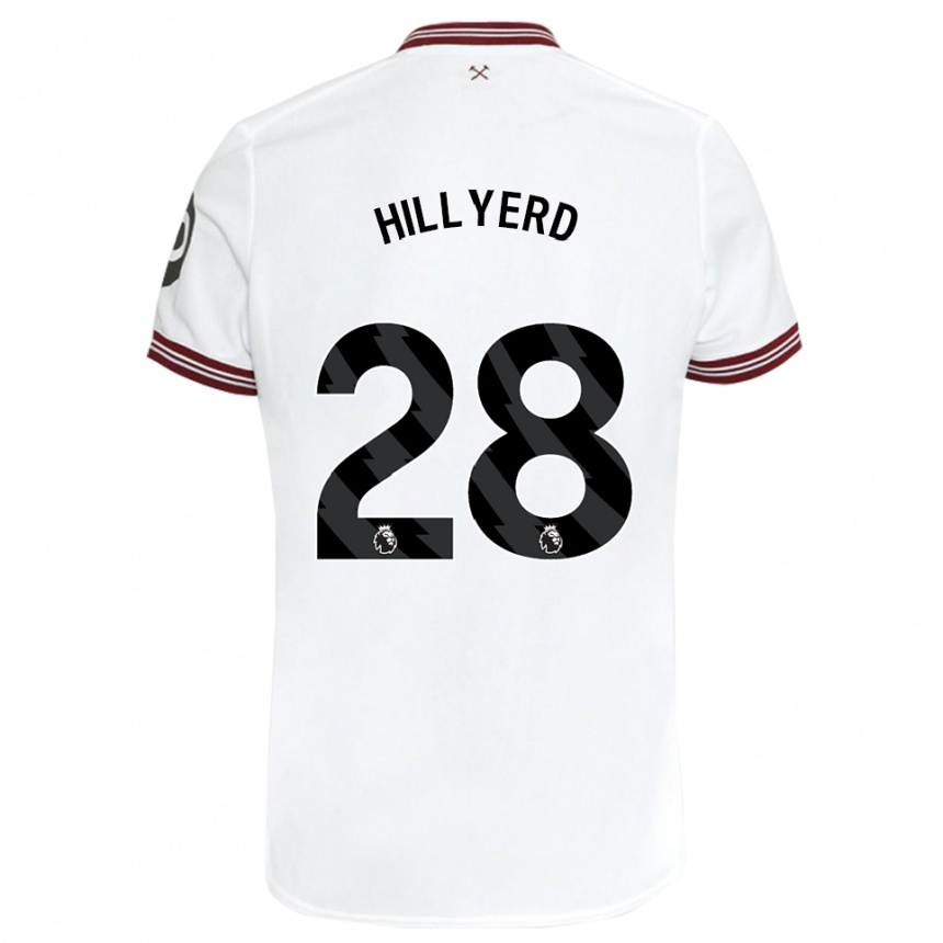 Men Football Sophie Hillyerd #28 White Away Jersey 2023/24 T-Shirt Canada